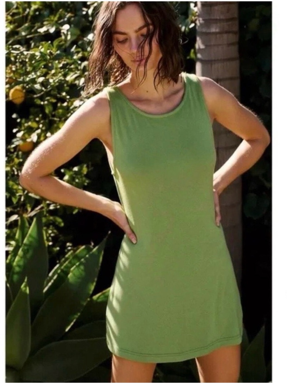 Free People FP Beach Mini Dress Womens‎ Green Knit Sleeveless small